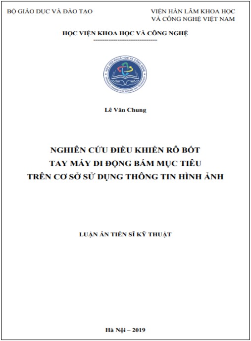 Luận án Nghiên cứu điều khiển rô bốt tay máy di động bám mục tiêu trên cơ sở sử dụng thông tin hình ảnh