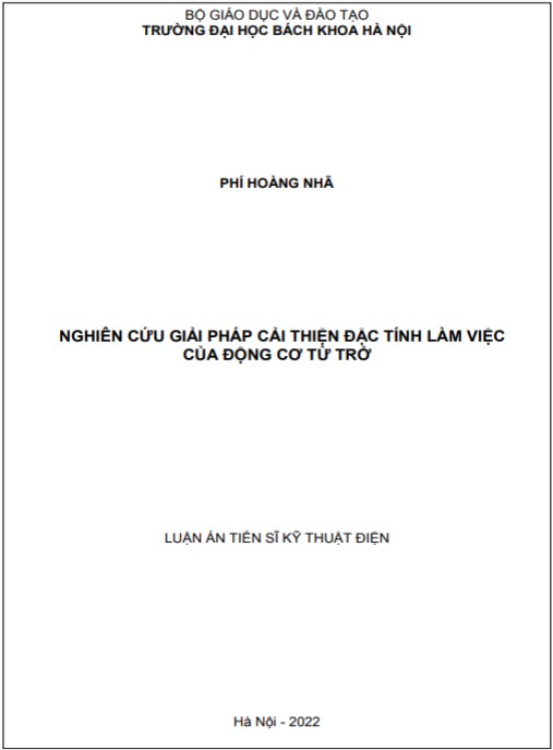 Luận án Nghiên cứu giải pháp cải thiện đặc tính làm việc của động cơ từ trở