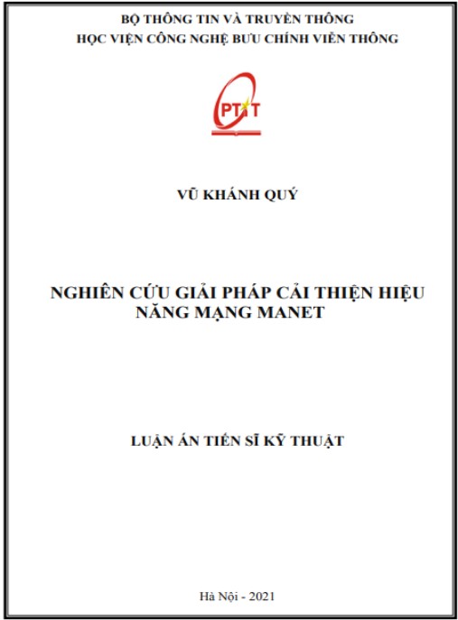 Luận án Nghiên cứu giải pháp cải thiện hiệu năng mạng MANET