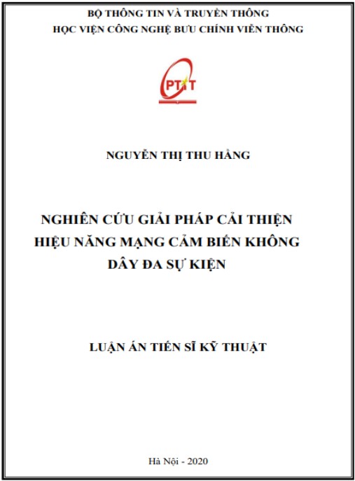 Luận án Nghiên cứu giải pháp cải thiện hiệu năng mạng cảm biến không dây đa sự kiện