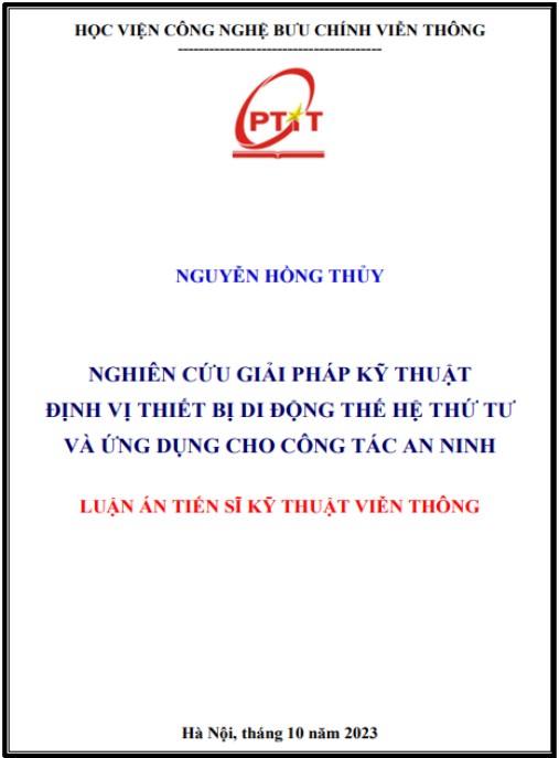 Luận án Nghiên cứu giải pháp kỹ thuật định vị thiết bị di động thế hệ thứ tư và ứng dụng cho công tác an ninh.