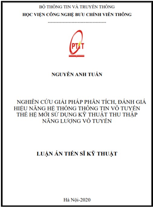 Luận án Nghiên cứu giải pháp phân tích, đánh giá hiệu năng hệ thống thông tin vô tuyến thế hệ mới sử dụng kỹ thuật thu thập năng lượng vô tuyến