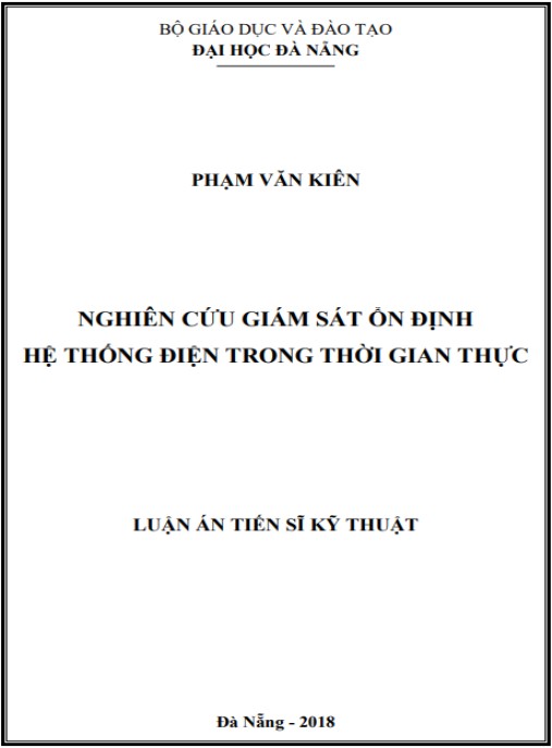 Luận án Nghiên cứu giám sát ổn định hệ thống điện trong thời gian thực