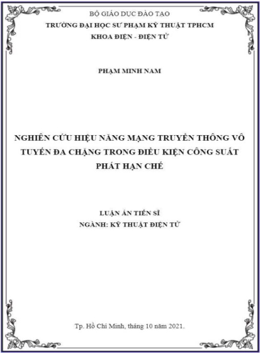Luận án Nghiên cứu hiệu năng mạng truyền thông vô tuyến đa chặng trong điều kiện công suất phát hạn chế