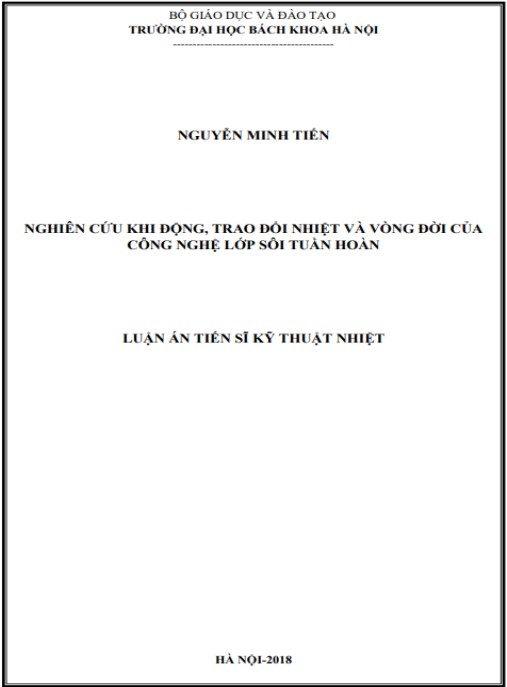 Luận án Nghiên cứu khí động, trao đổi nhiệt và vòng đời của công nghệ lớp sôi tuần hoàn