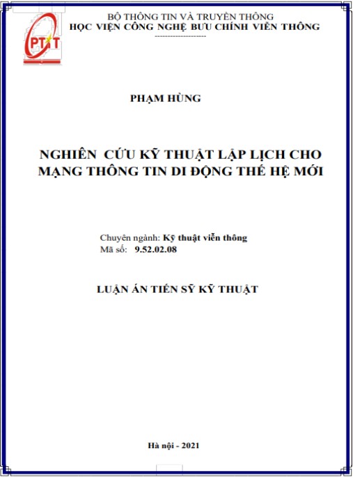 Luận án Nghiên cứu kỹ thuật lập lịch cho mạng thông tin di động thế hệ mới