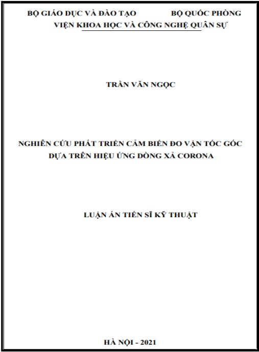 Luận án Nghiên cứu phát triển cảm biến đo vận tốc góc dựa trên hiệu ứng dòng xả corona