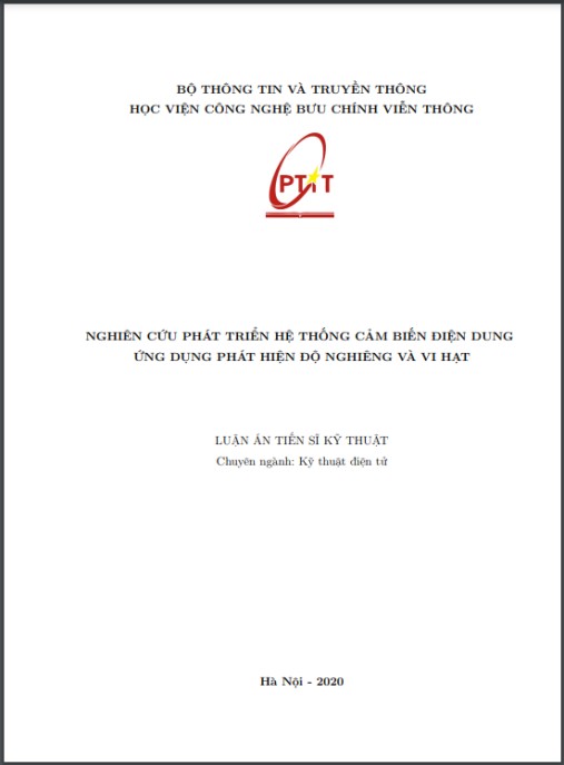 Luận án Nghiên cứu phát triển hệ thống cảm biến điện dung ứng dụng phát hiện độ nghiêng và vi hạt