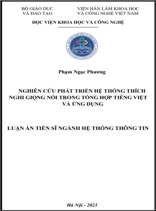 Luận án Nghiên cứu phát triển hệ thống thích nghi giọng nói trong tổng hợp tiếng việt và ứng dụng