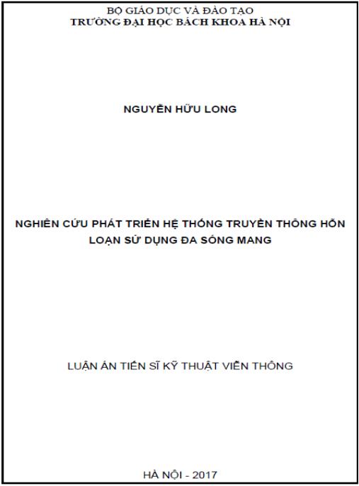 Luận án Nghiên cứu phát triển hệ thống truyền thông hỗn loạn sử dụng đa sóng mang Chuyên ngành: Kỹ thuật viễn thông