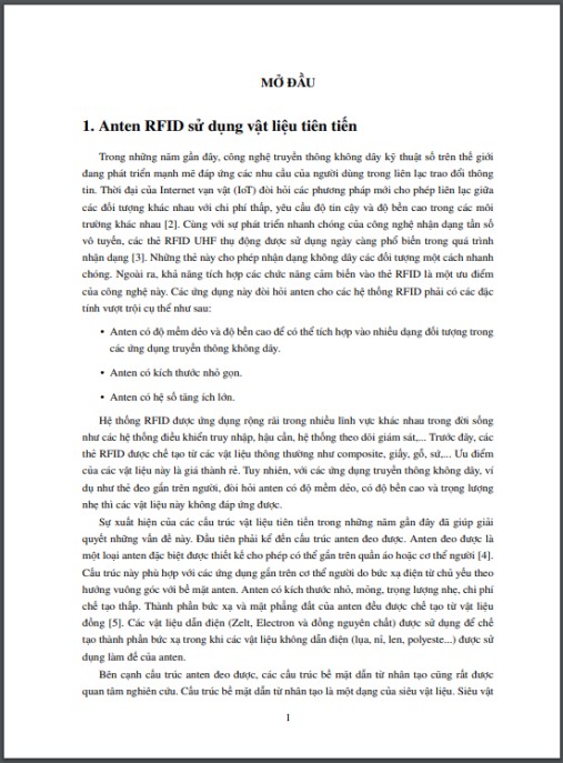Luận án Nghiên cứu thiết kế anten RFID thụ động sử dụng cấu trúc dệt và bề mặt dẫn từ nhân tạo