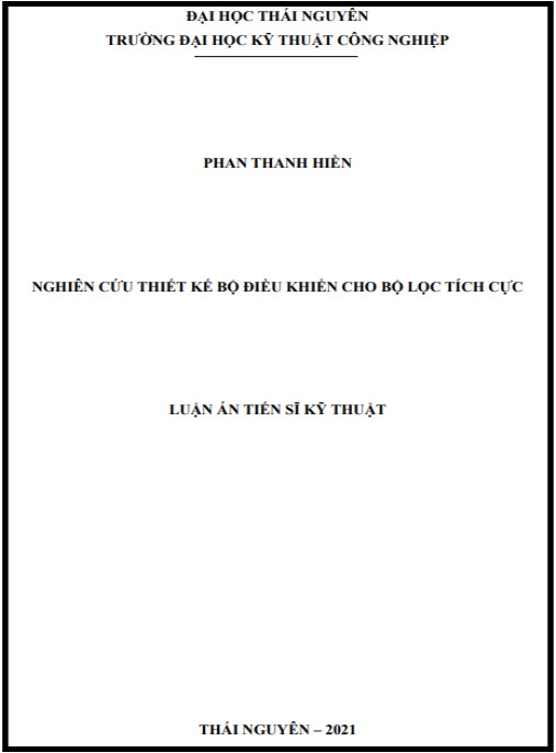 Luận án Nghiên cứu thiết kế bộ điều khiển cho bộ lọc tích cực. (Research and design the control scheme for active filters)