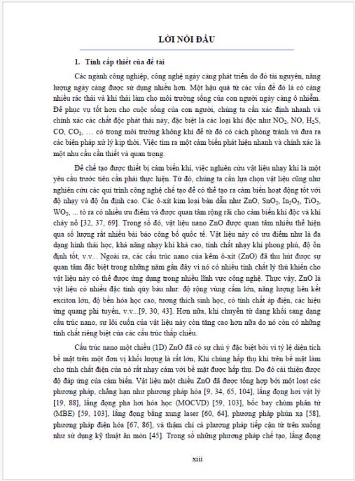 Luận án Nghiên cứu tổng hợp vật liệu ZnO cấu trúc nano một chiều ứng dụng cho cảm biến khí NO2