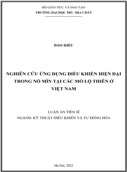 Luận án Nghiên cứu ứng dụng điều khiển hiện đại trong nổ mìn tại các mỏ lộ thiên ở Việt Nam