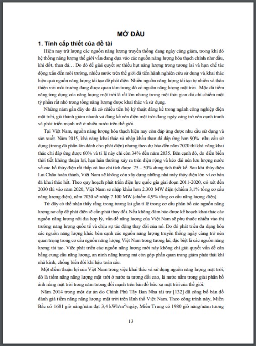 Luận án Nghiên cứu ứng dụng phát triển điện mặt trời tại Việt Nam