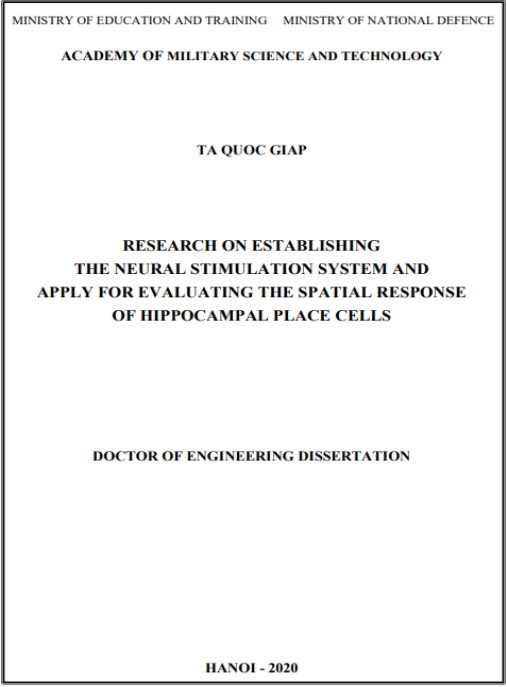 Luận án Nghiên cứu xây dựng hệ thống kích thích tế bào thần kinh và ứng dụng trong đánh giá đáp ứng không gian của tế bào vị trí hồi Hải mã