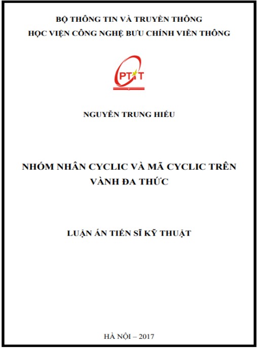 Luận án Nhóm nhân cyclic và mã cyclic trên vành đa thức