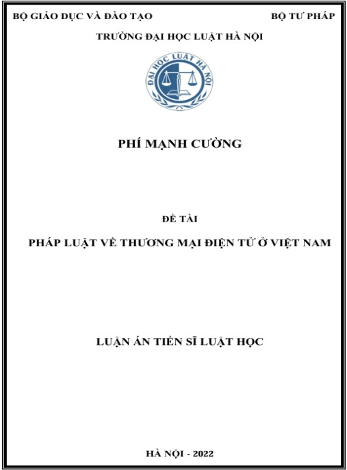 Luận án Pháp luật về thương mại điện tử ở Việt Nam