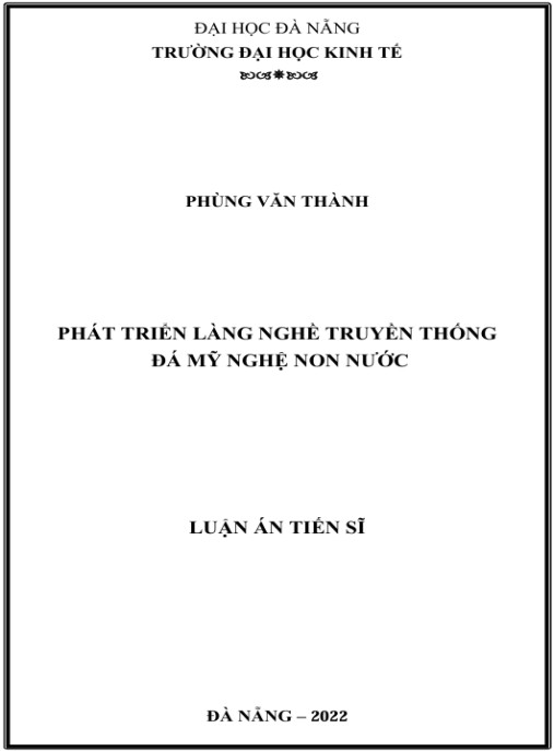 Luận án Phát triển làng nghề truyền thống đá mỹ nghệ Non Nước