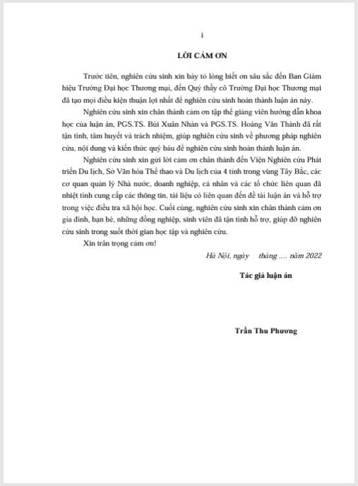 Luận án Quản lý nhà nước đối với phát triển du lịch cộng đồng ở một số tỉnh vùng Tây Bắc, Việt Nam