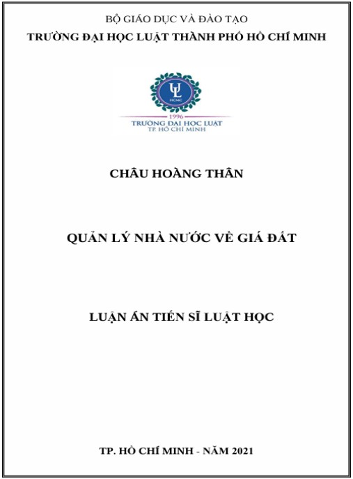 Luận án Quản lý nhà nước về giá đất