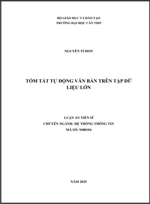 Luận án Tóm Tắt Tự Động Văn Bản Trên Tập Dữ Liệu Lớn