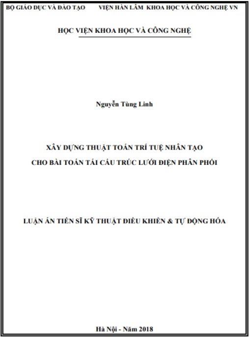 Luận án Xây dựng thuật toán trí tuệ nhân tạo cho bài toán cấu trúc lưới điện phân phối