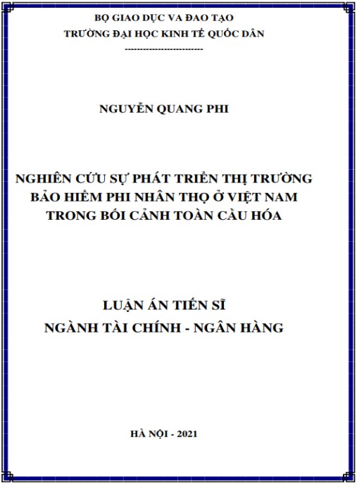 Luận án Nghiên cứu sự phát triển thị trường bảo hiểm phi nhân thọ ở Việt Nam trong bối cảnh toàn cầu hóa