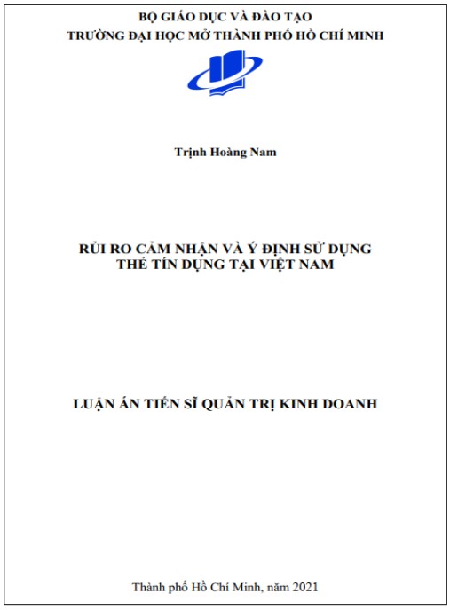 Luận án Rủi ro cảm nhận và ý định sử dụng thẻ tín dụng tại Việt Nam